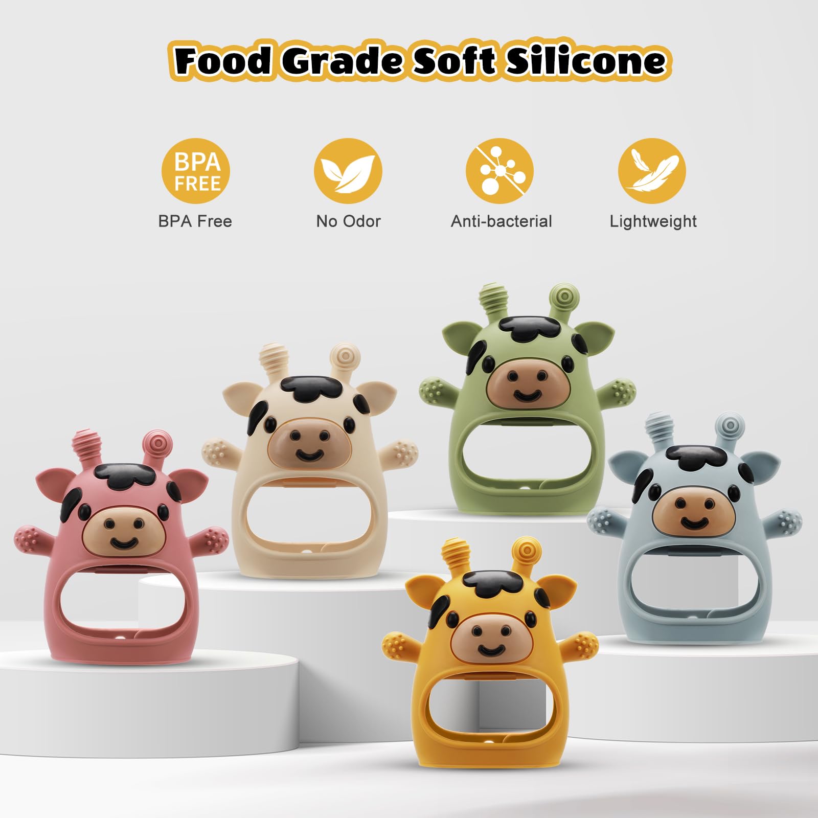 TOHIBEE teething mitten features four textures for varied gum massage and relief
