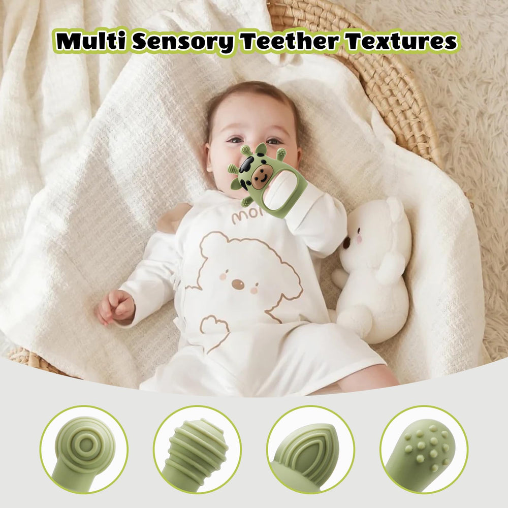 TOHIBEE teething mitten adjustable wristband fits small hands for easy grip
