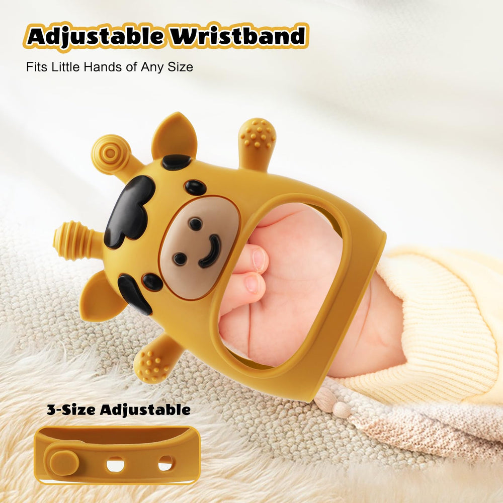TOHIBEE teething mitten adjustable wristband fits tiny hands securely for little ones