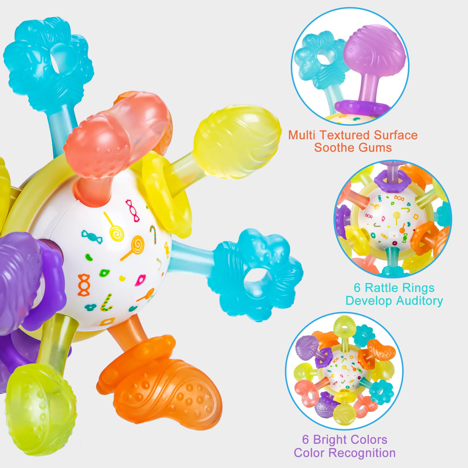 TOHIBEE baby sensory toy twisting ball encouraging texture exploration for babies