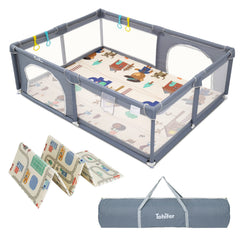 TOHIFER baby playpen front view shows a spacious safe play area for growing toddlers