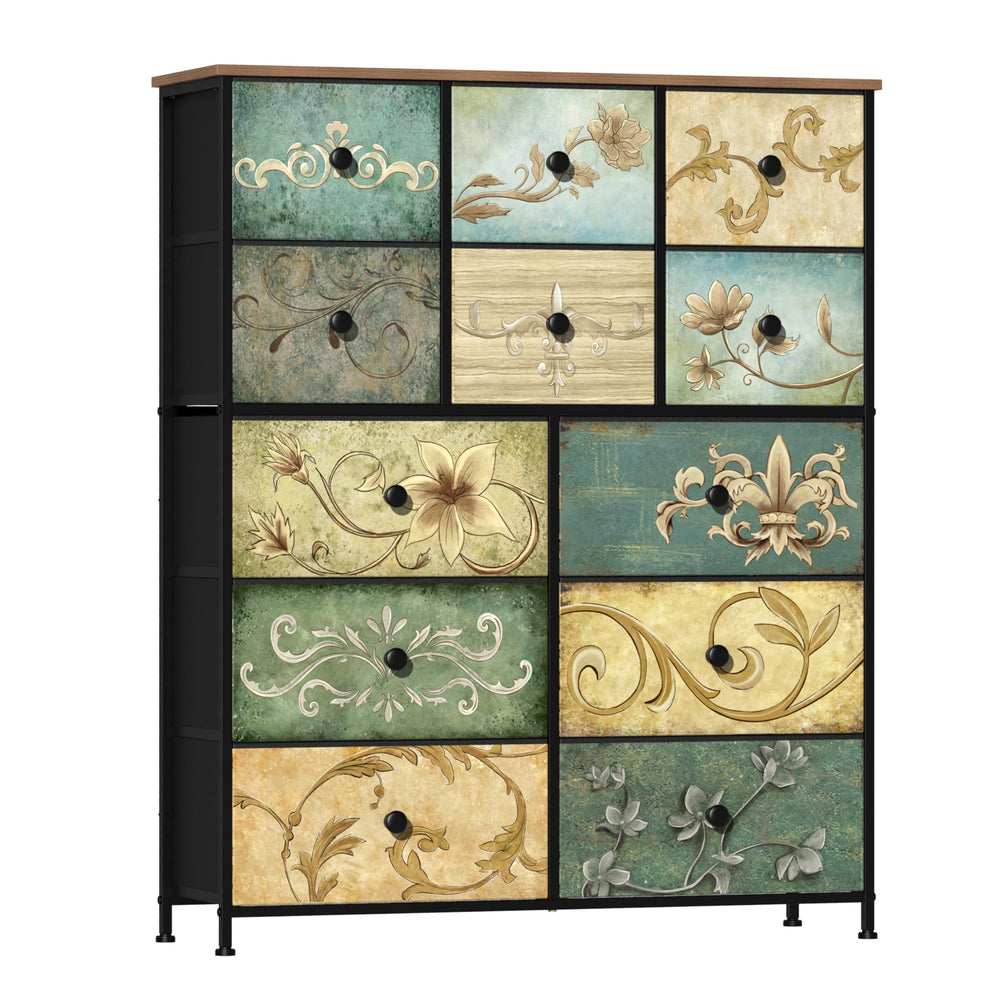 Tohomeor dresser wood-top shows sturdy craftsmanship and durable base.