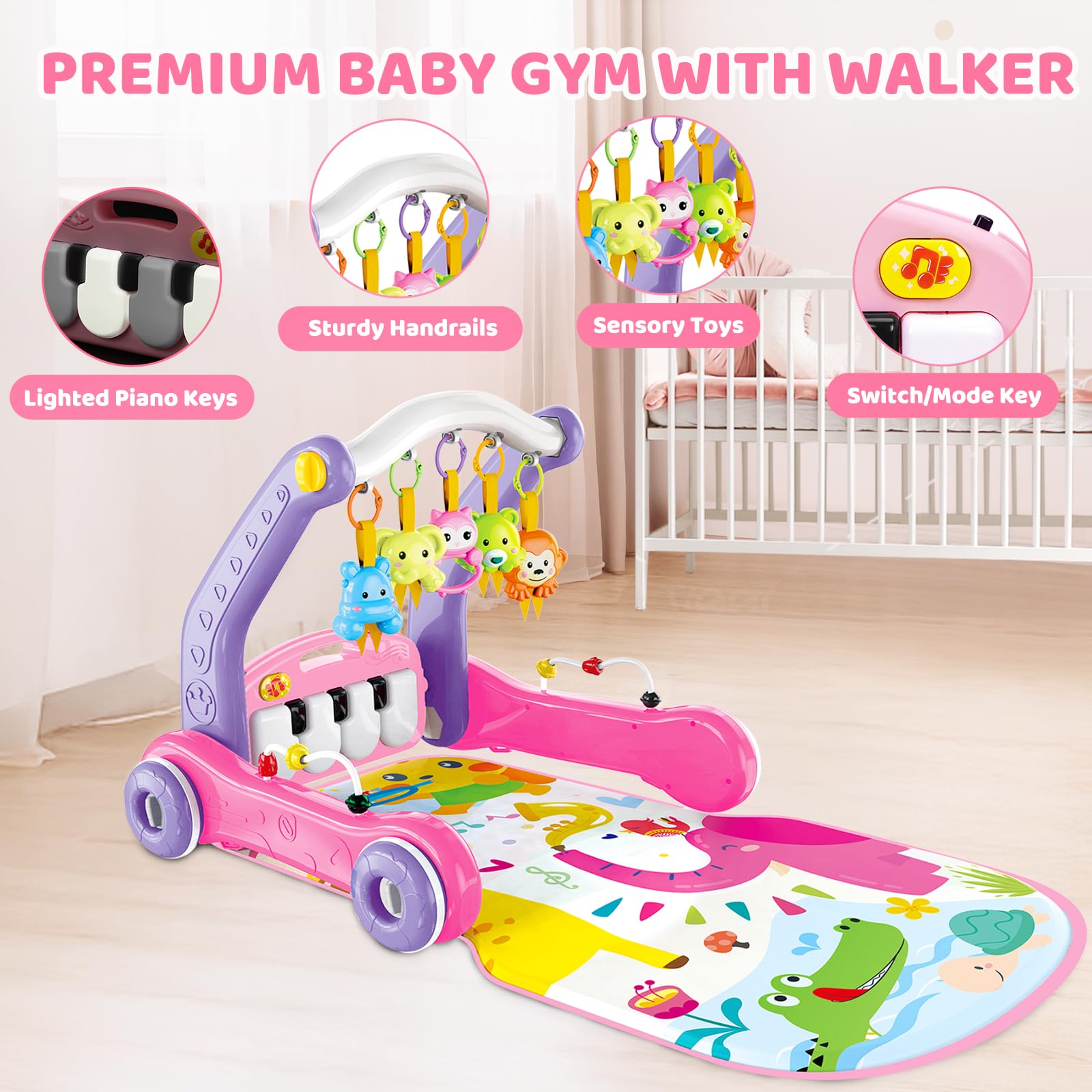 Toidgy 4-in-1 baby gym learning walker supports mobility and independent exploration.