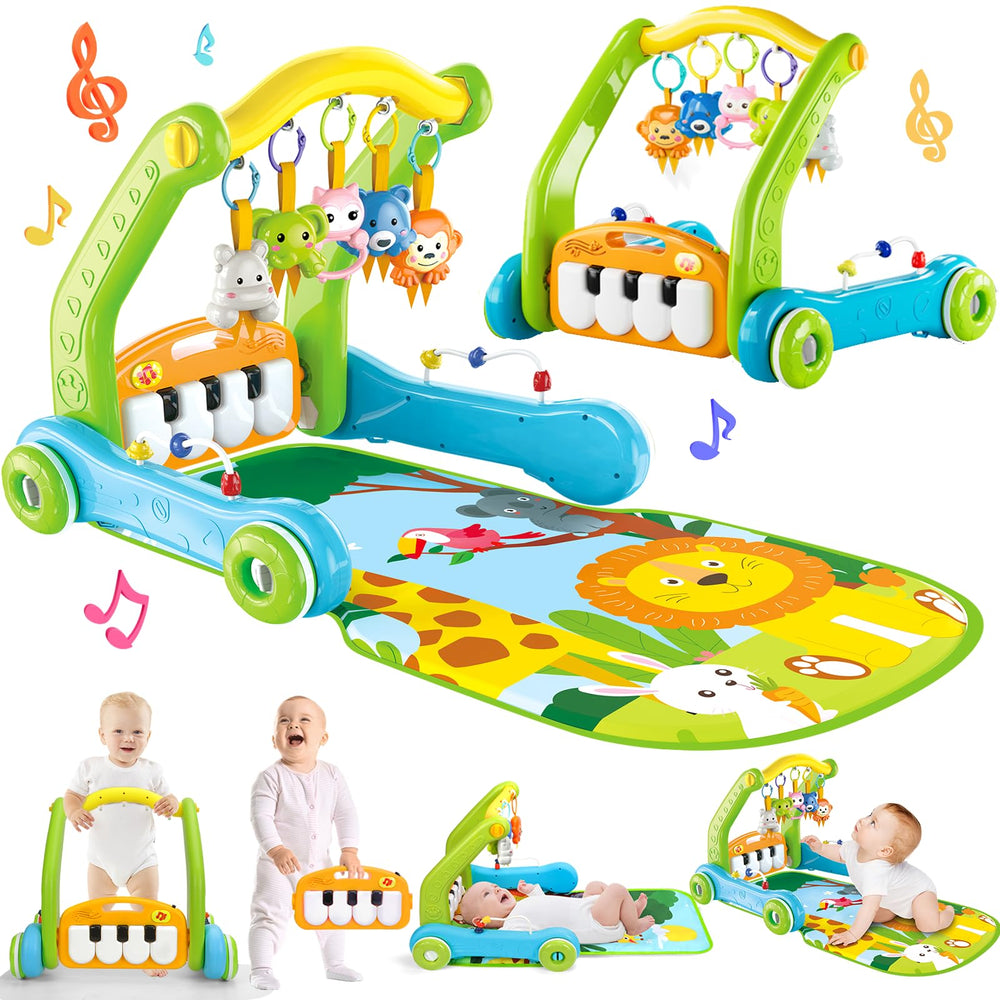 Toidgy 4-in-1 baby gym play mat with learning walker supports tummy time and crawling exploration.