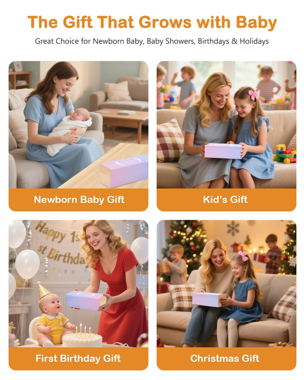Toind height chart pictured as a thoughtful baby shower gift.