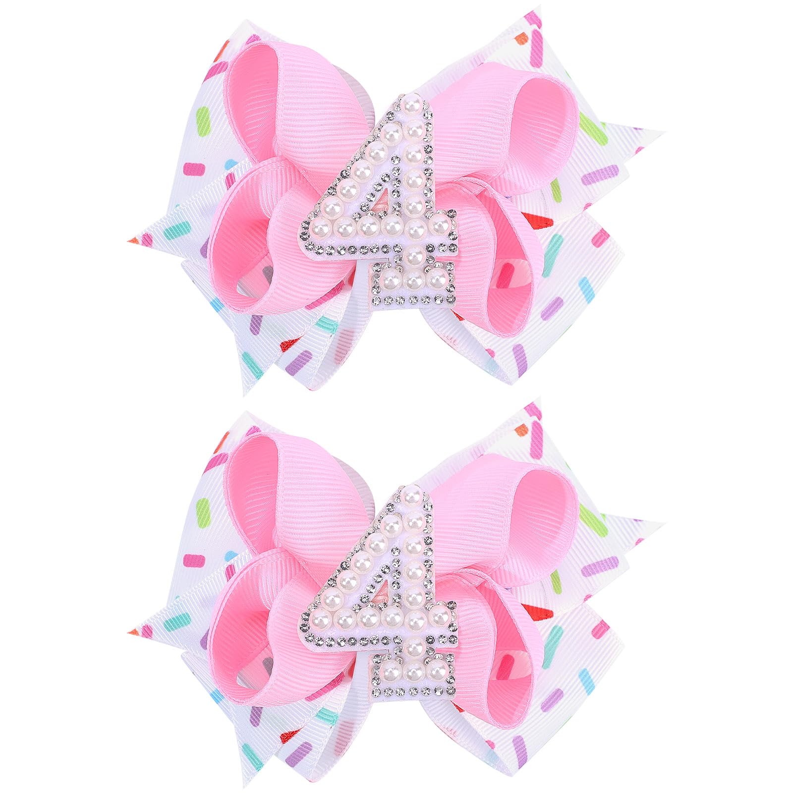 TOKUFAGU 2pcs hair bows ice cream pink theme, ideal for party photos.