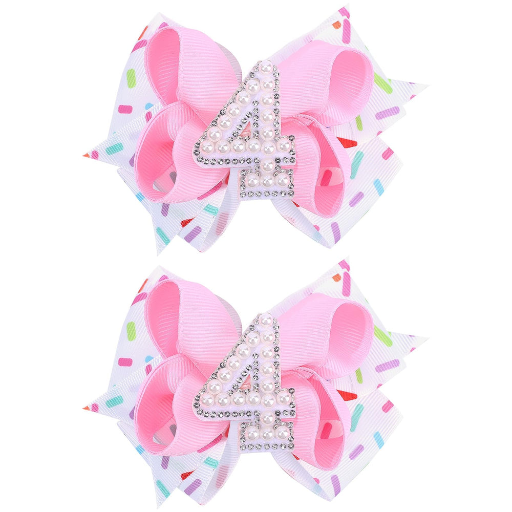 TOKUFAGU 2pcs hair bows ice cream pink theme, ideal for party photos.