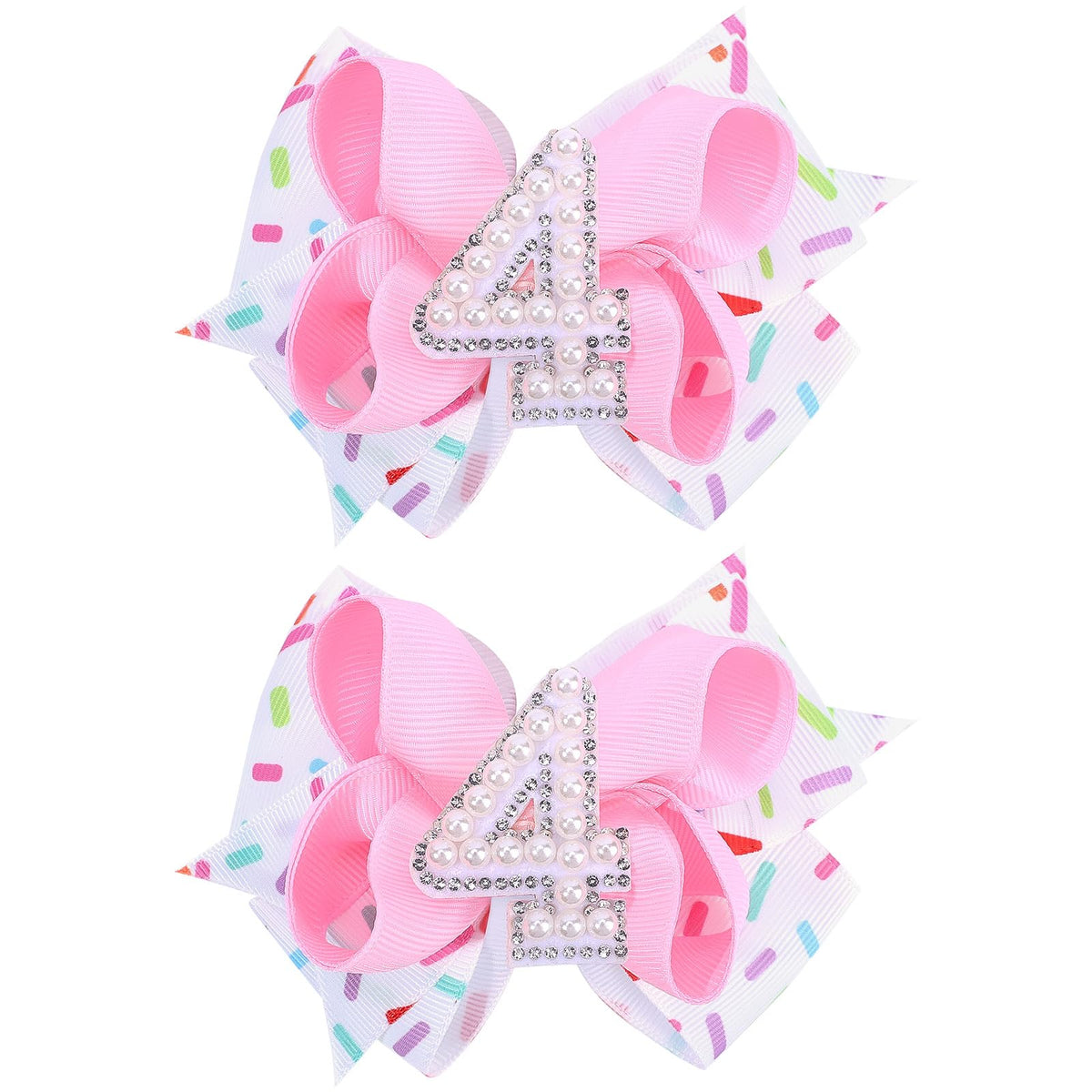 TOKUFAGU 2pcs hair bows ice cream pink theme, ideal for party photos.