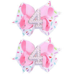TOKUFAGU 2pcs hair bows ice cream pink theme, ideal for party photos.