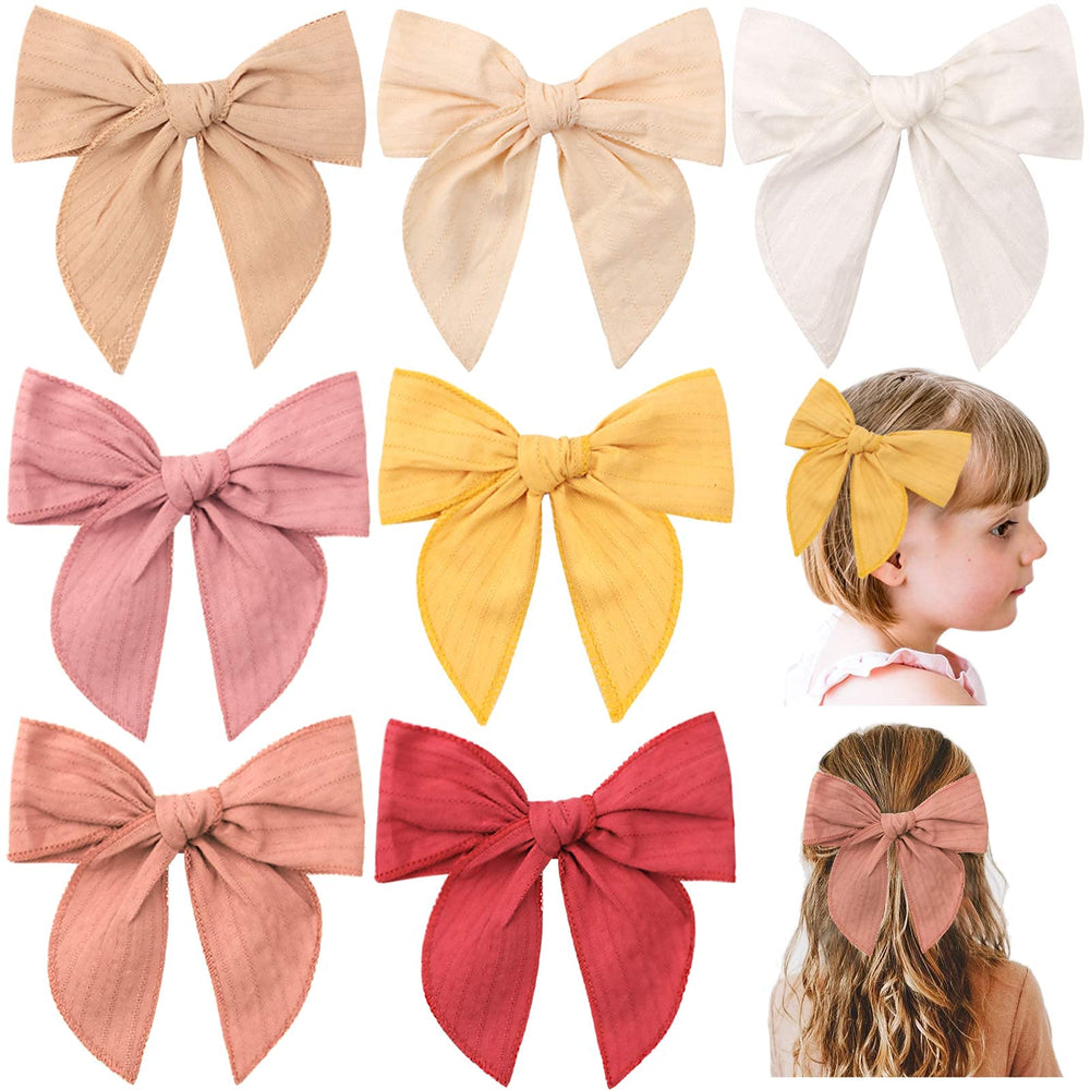 TOKUFAGU 7-count 6-inch bows pack in vibrant colors for everyday wear.