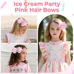 TOKUFAGU handmade grosgrain bow with ice cream sprinkles enhances birthday looks