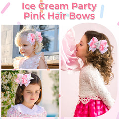 TOKUFAGU pastel bows with sprinkles complement birthday outfits for photos.