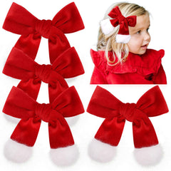 TOKUFAGU red velvet hair bow closeup ideal for festive styling