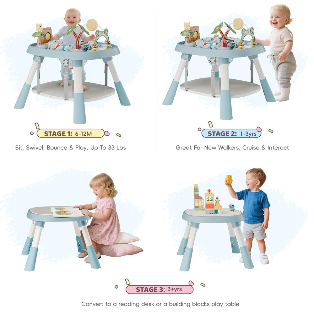 TOLEAD Owl toy on the activity center promotes visual engagement