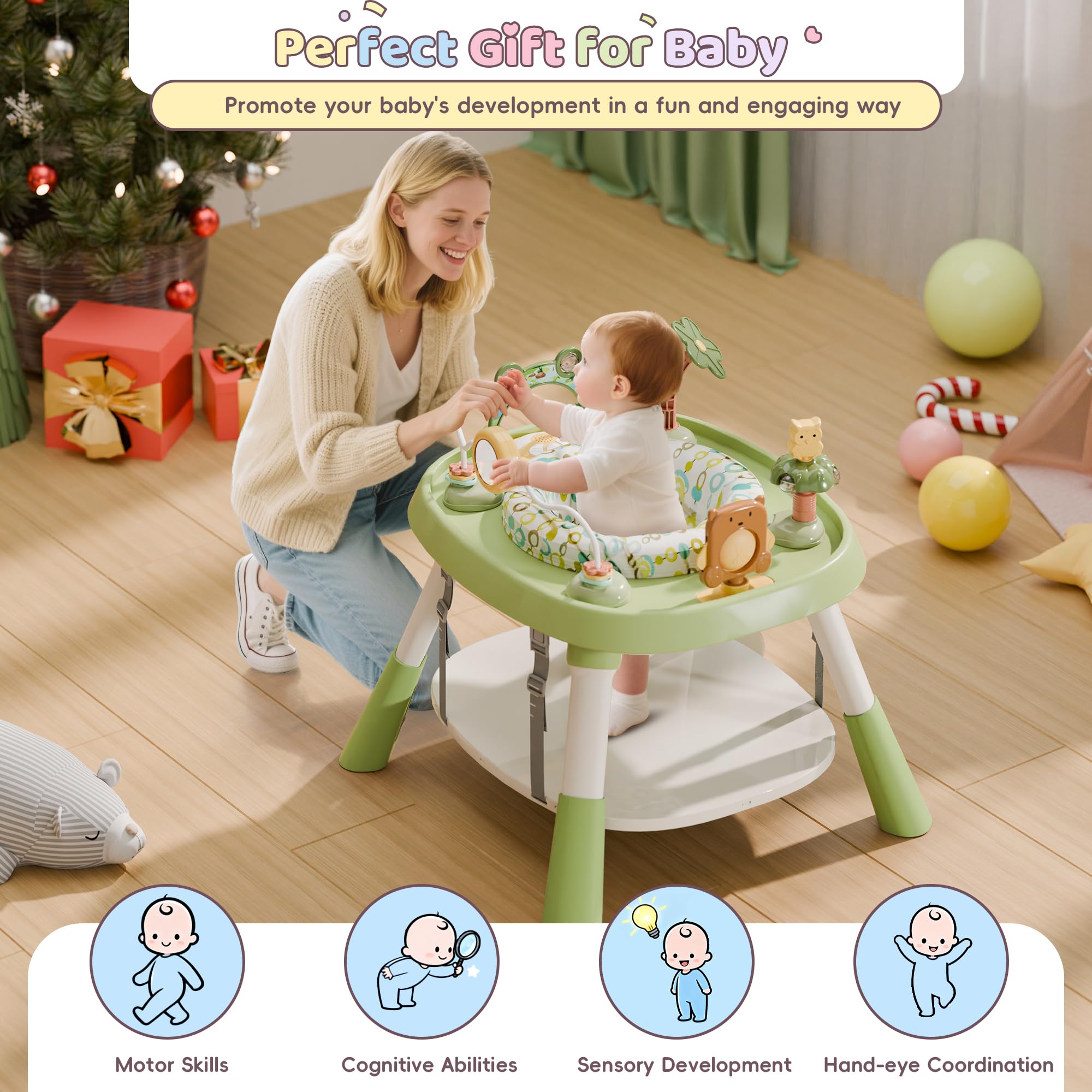 TOLEAD Baby Activity Center flower toy adds color and touch exploration for baby