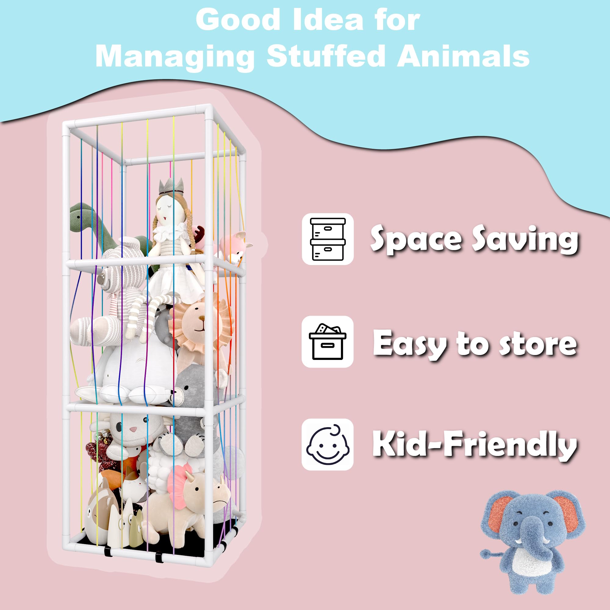 TOLIYY kids room nursery display-storage shows plush toys neatly.