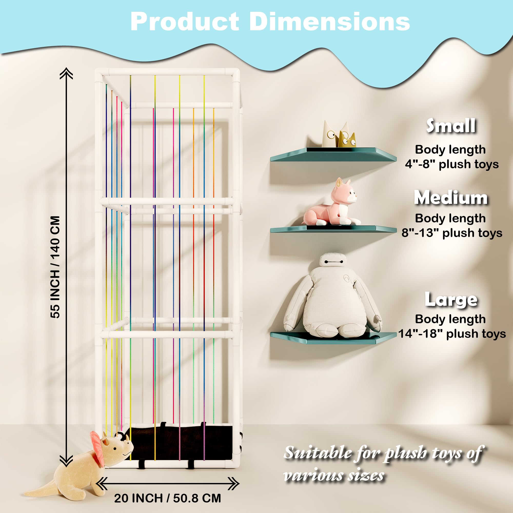 TOLIYY vertical plush storage cage keeps clutter under control.