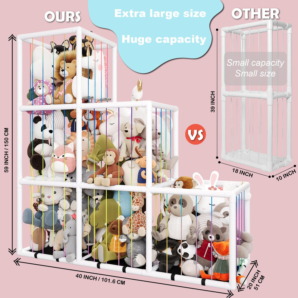 Toliyy stuffed animal storage zoo, assembly instructions enable quick setup.