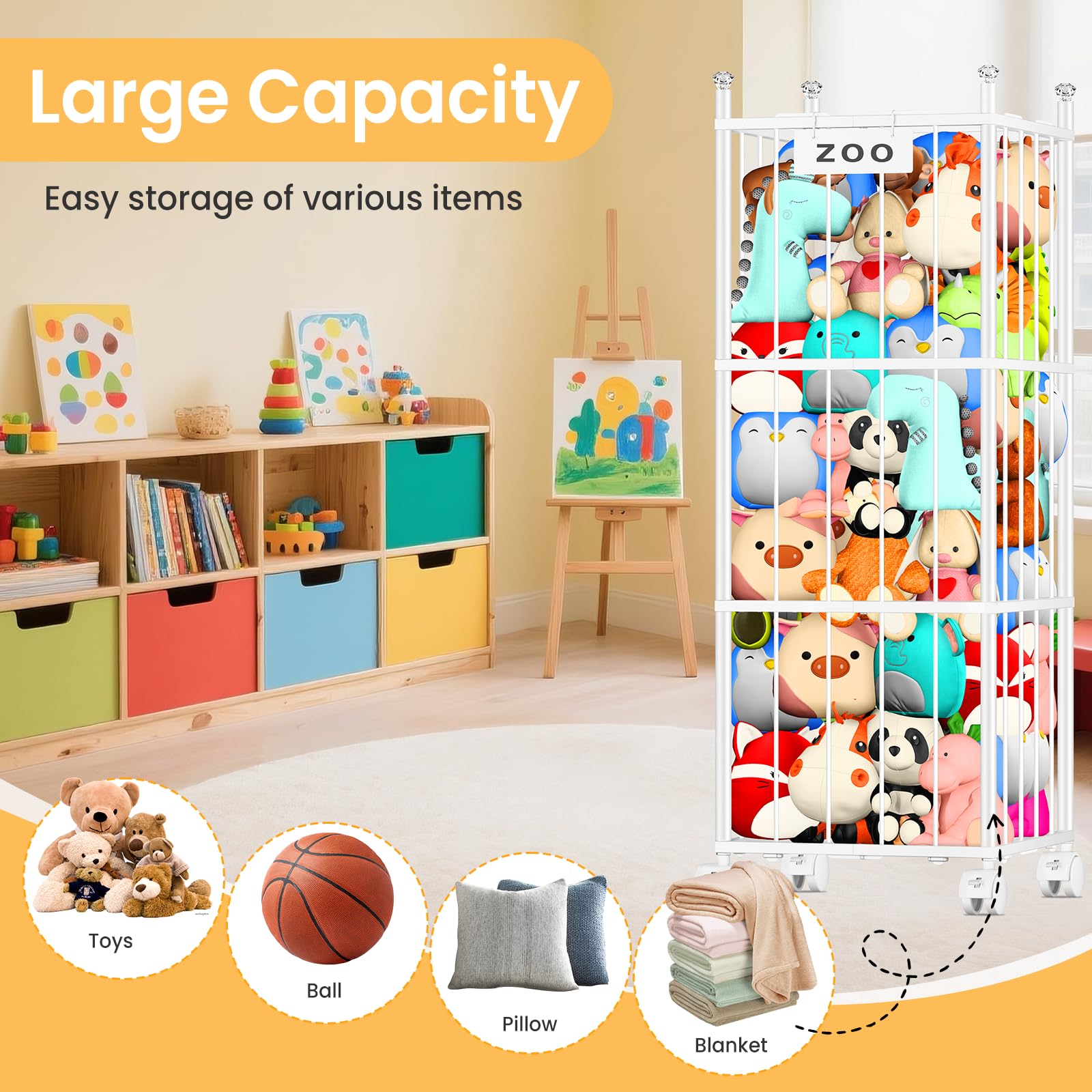 TomCare nameplate display lets kids customize a playful stuffed animal zoo