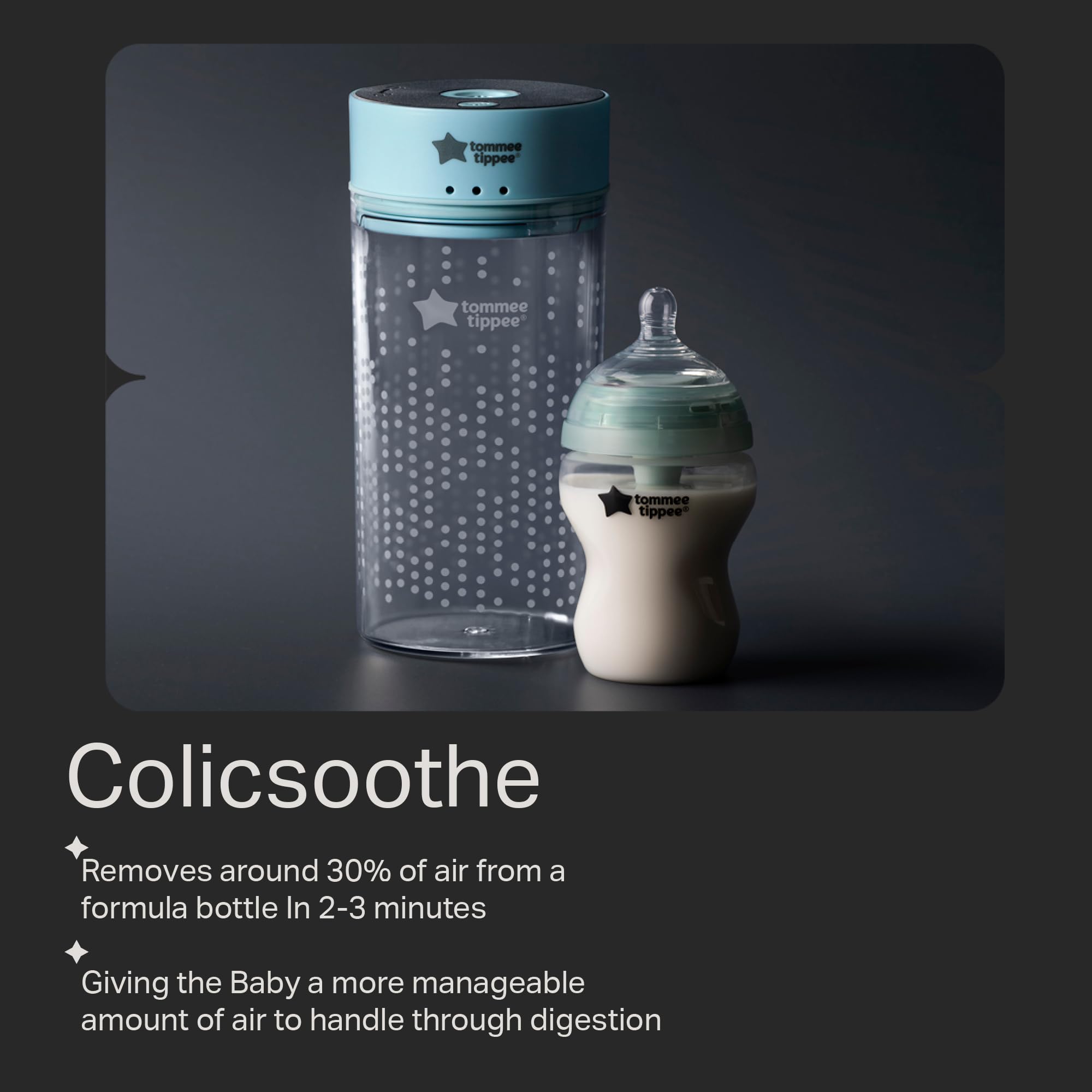 Tommee Tippee Colicsoothe demonstrates simple use for quick relief.