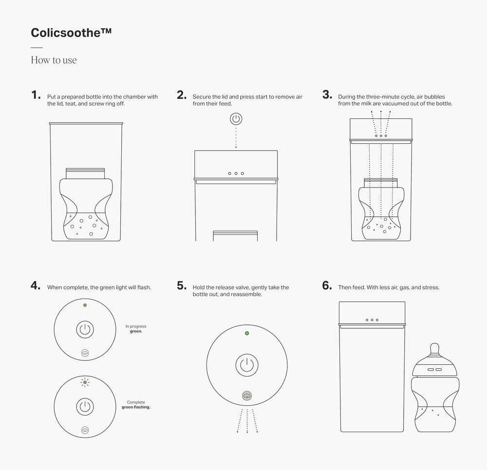 Tommee Tippee Colicsoothe portable design enables on-the-go relief.