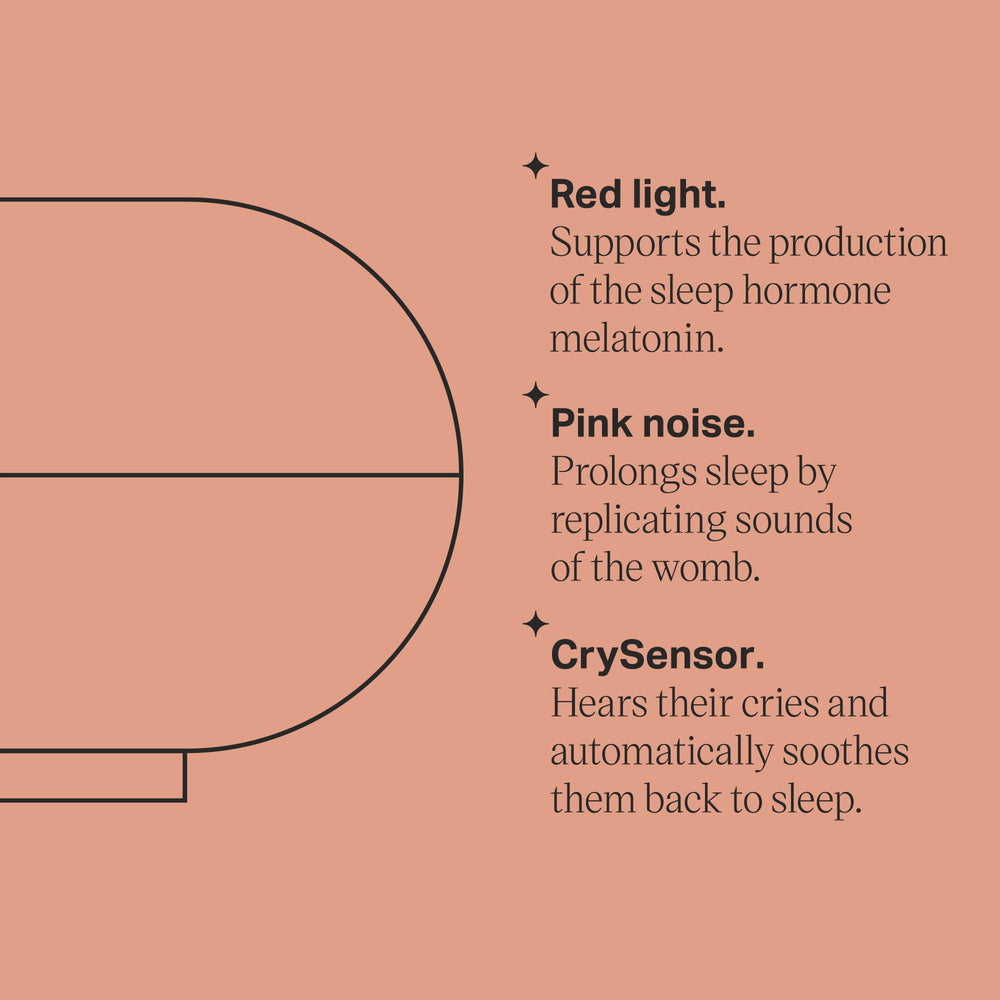 Tommee Tippee Dreammaker pink-noise sound close-up showcases consistent sleep cues.