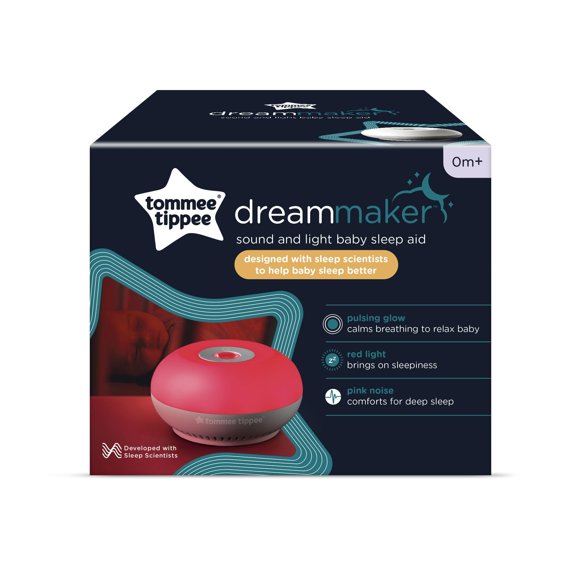 Tommee Tippee Dreammaker red night light provides a gentle glow to support relaxed night-time routines.