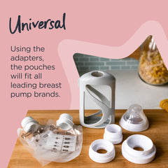 Tommee Tippee Express and Go pre-sterilized pouches keep milk clean and ready to store