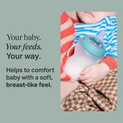 Tommee Tippee Natural Start anti-colic valve bottle nipple supports natural latch.
