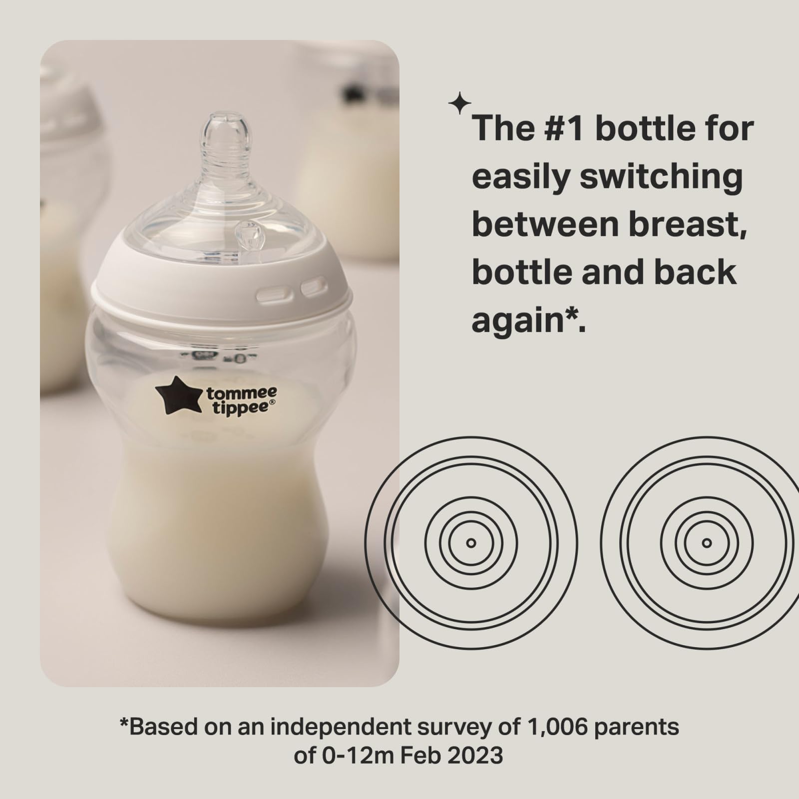 Tommee Tippee Natural Start anti-colic valve reduces air intake during feeds