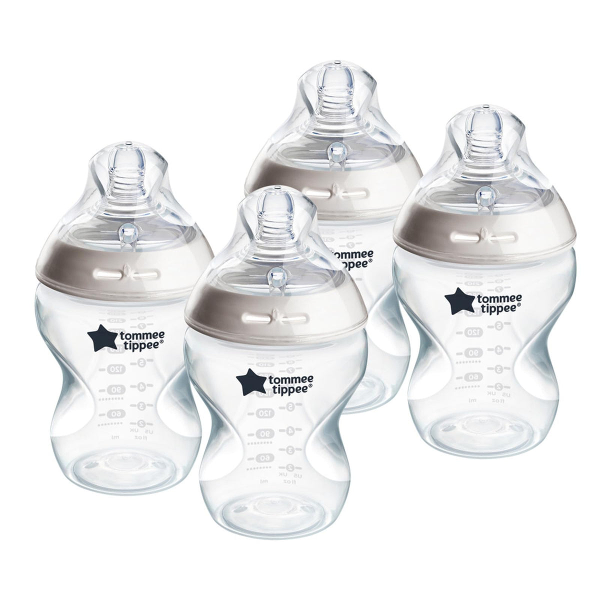 Tommee Tippee Natural Start bottle anti-colic valve close-up for mess-free feeding.
