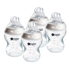 Tommee Tippee Natural Start bottle anti-colic valve close-up for mess-free feeding.