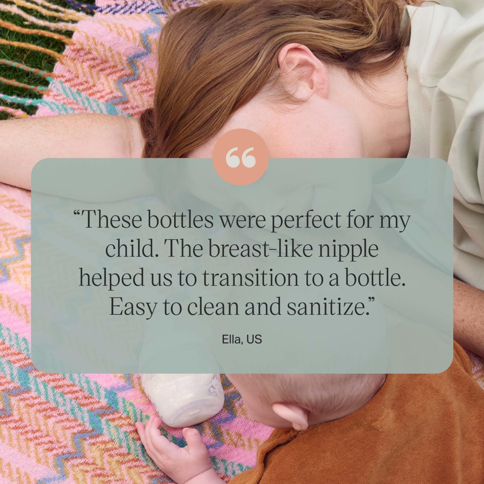 Tommee Tippee Natural Start bottle assembled showing leakproof seal.