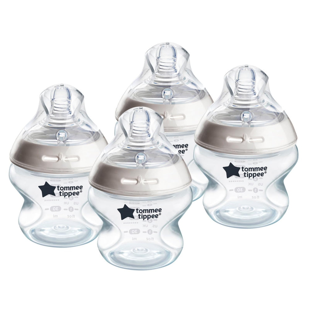 Tommee Tippee Natural Start bottle nipple close-up showing breast-like design for natural latch.