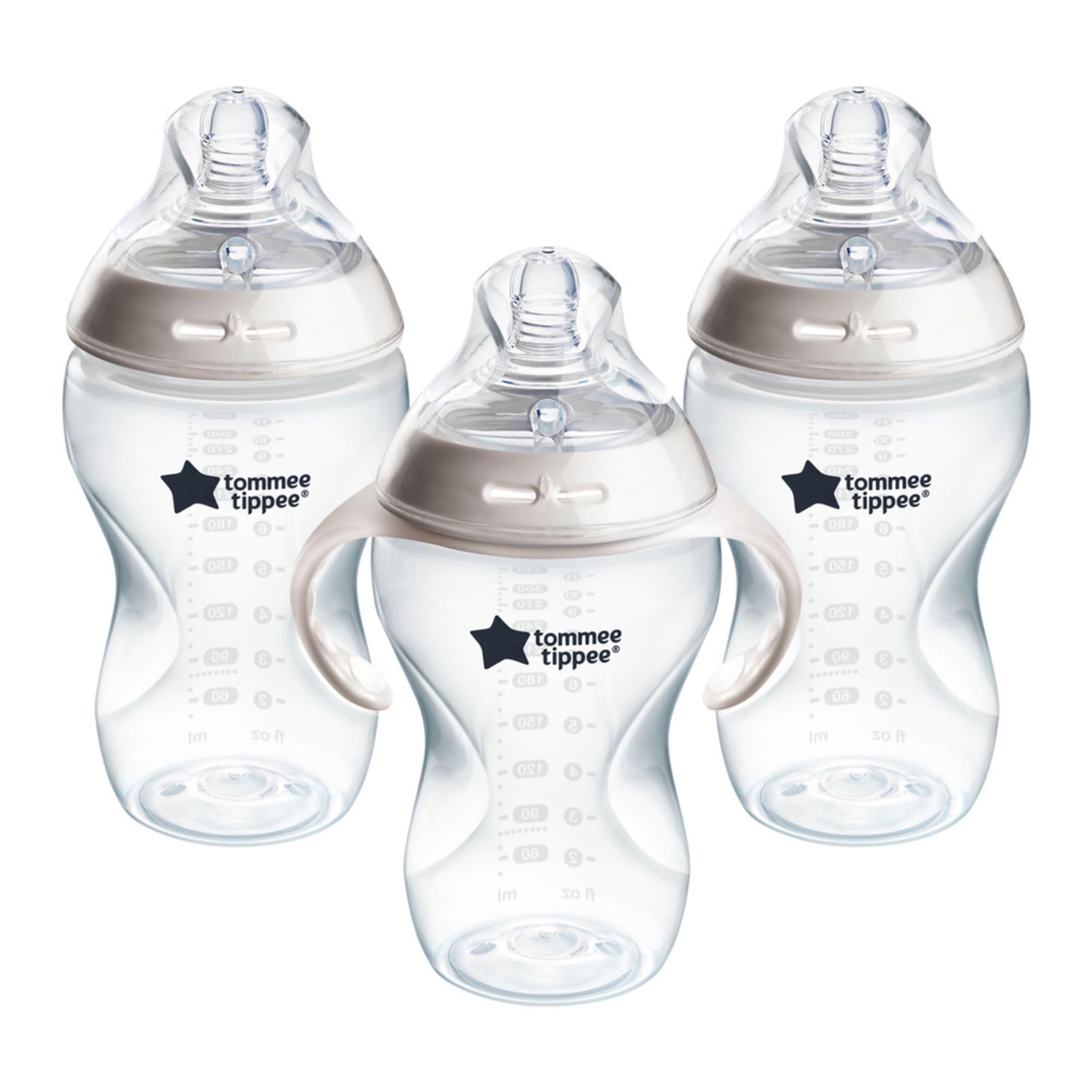 Tommee Tippee Natural Start nipple close-up showing a breast-like design for comfortable feeds.