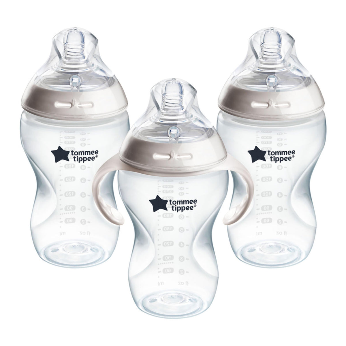 Tommee Tippee Natural Start nipple close-up showing a breast-like design for comfortable feeds.