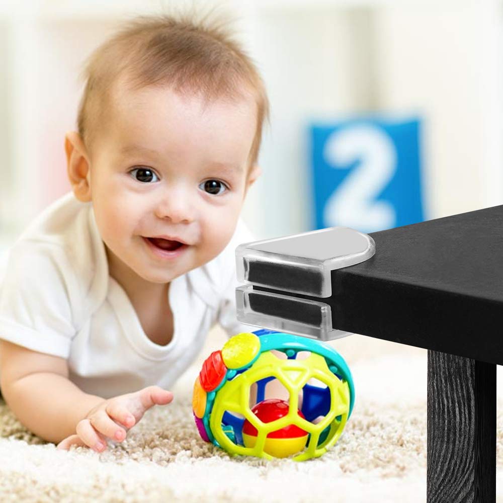 Tomorotec Slim Bumpers on wood or glass with durable adhesive.