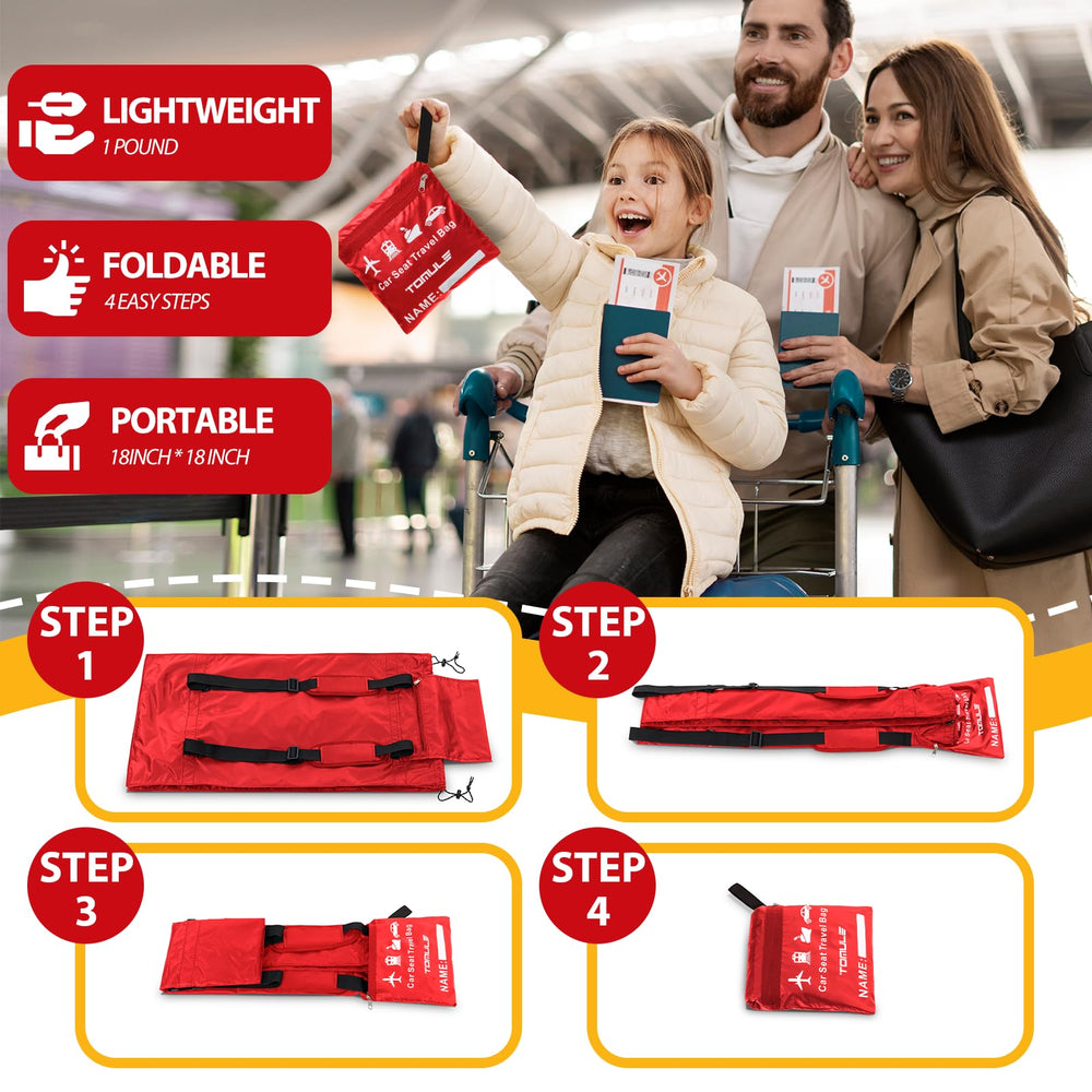 TOMULE car seat bag lightweight design for easy travel.