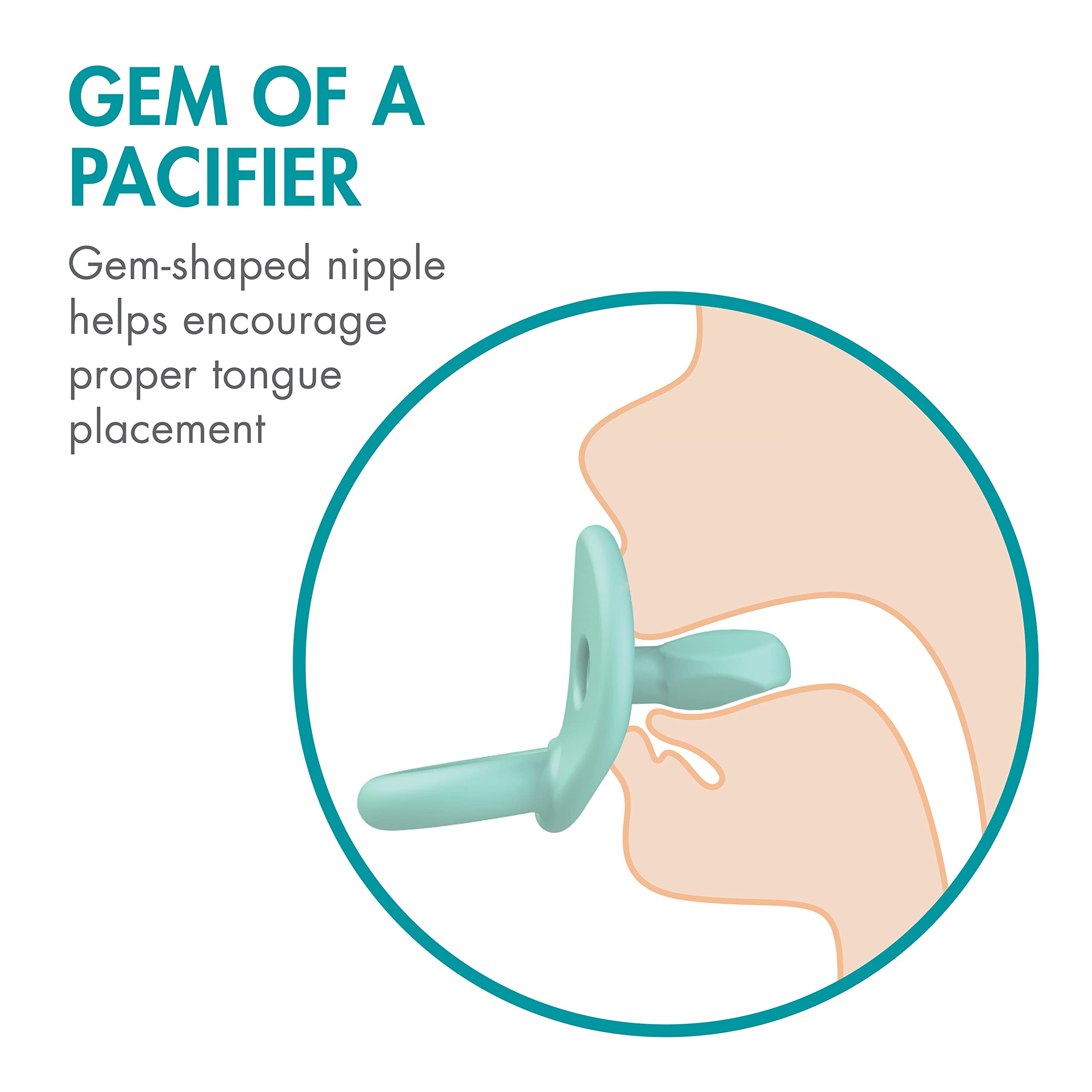 Tomy Jewl narrow neck blue design helps the mouth close more fully.