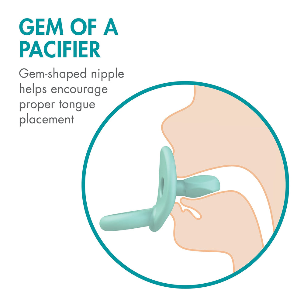 Tomy Jewl narrow neck blue design helps the mouth close more fully.