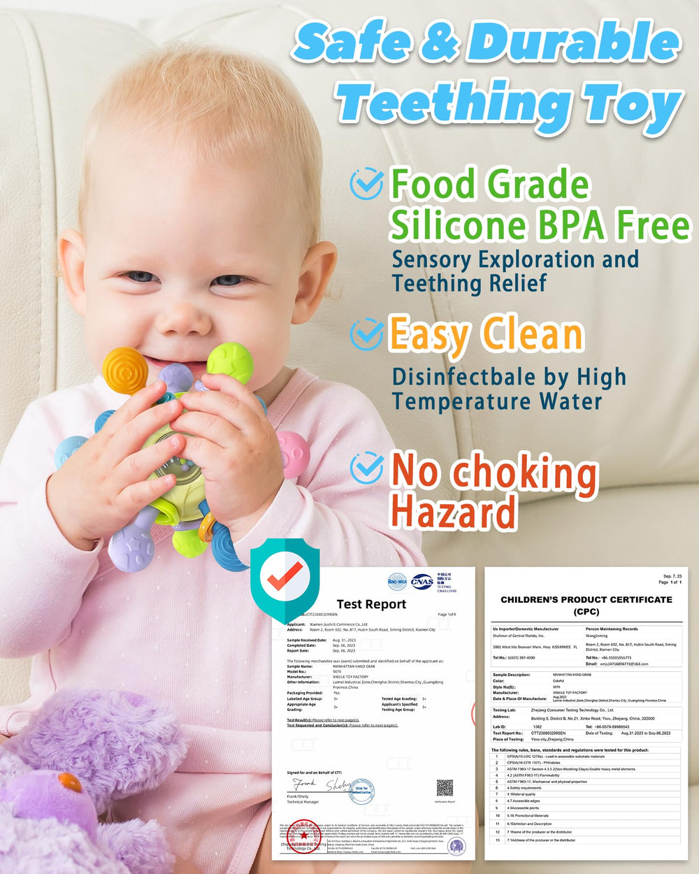 Tonberless baby shower gift: yellow packaging signals a playful developmental toy.