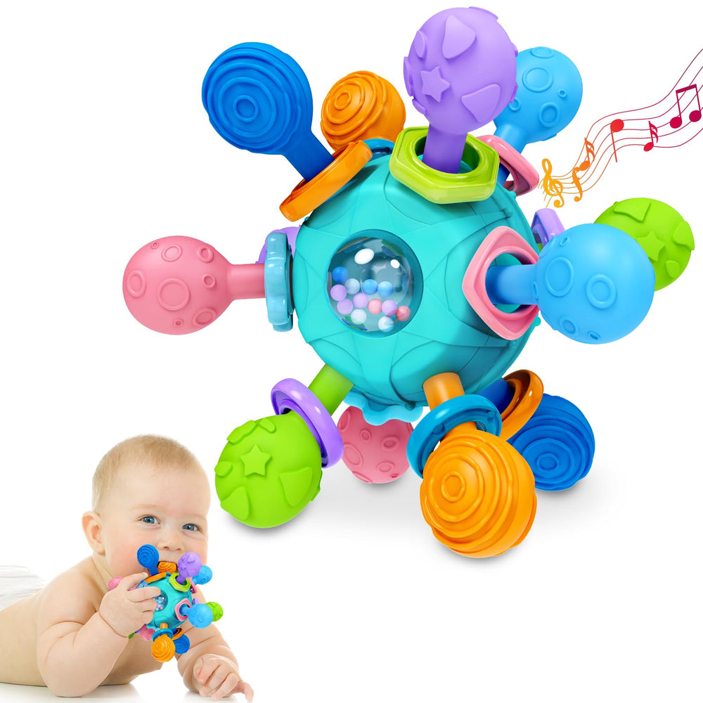 Tonberless baby teething toy 360 rotary ball with 12 chew points may soothe gums