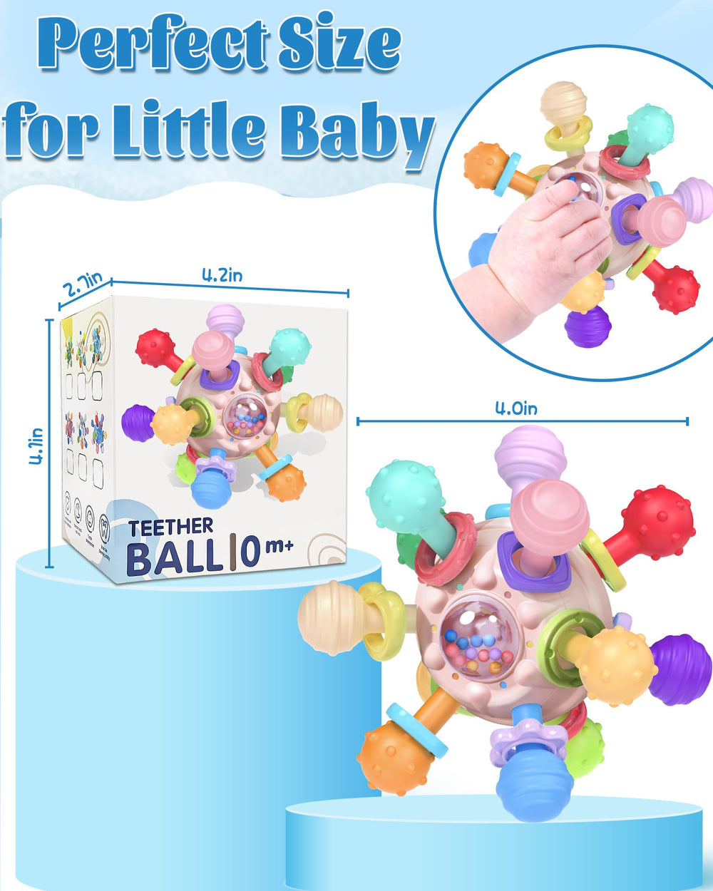 Tonberless easy-clean teether pink makes sanitizing quick and simple for busy caregivers.