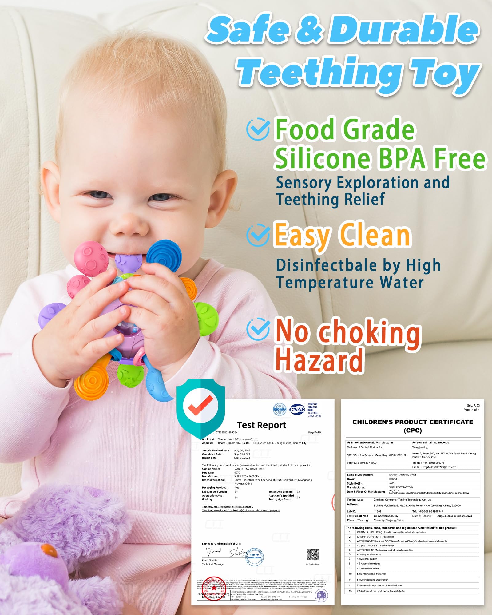 Tonberless newborn gift purple teether ideal for first toys