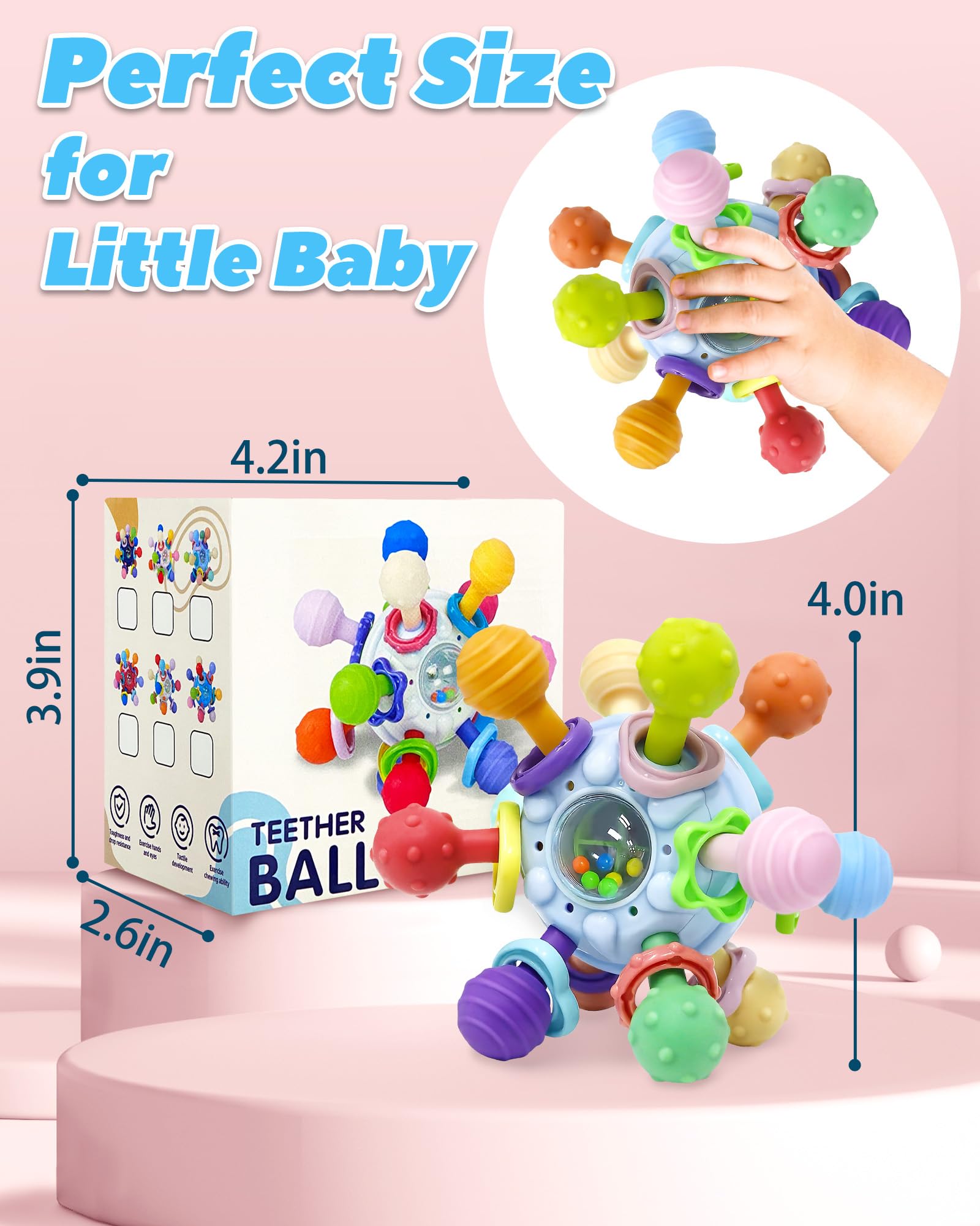Tonberless newborn gift-teether ideal soft chew toy for 0-12 months