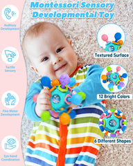 Tonberless teething toy textures provide gum-massage and sensory exploration