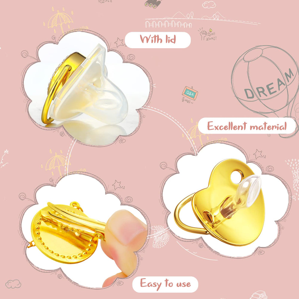 TONDIAMO bling pacifier rose-gold crystal close-up for special occasions