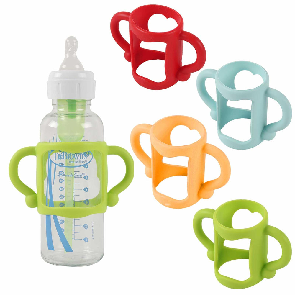 TonGass red bottle handle for Dr Brown narrow bottles with secure grip during feeding