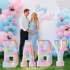 Tongjoy baby marquee letters backdrop for easy, charming baby shower setup