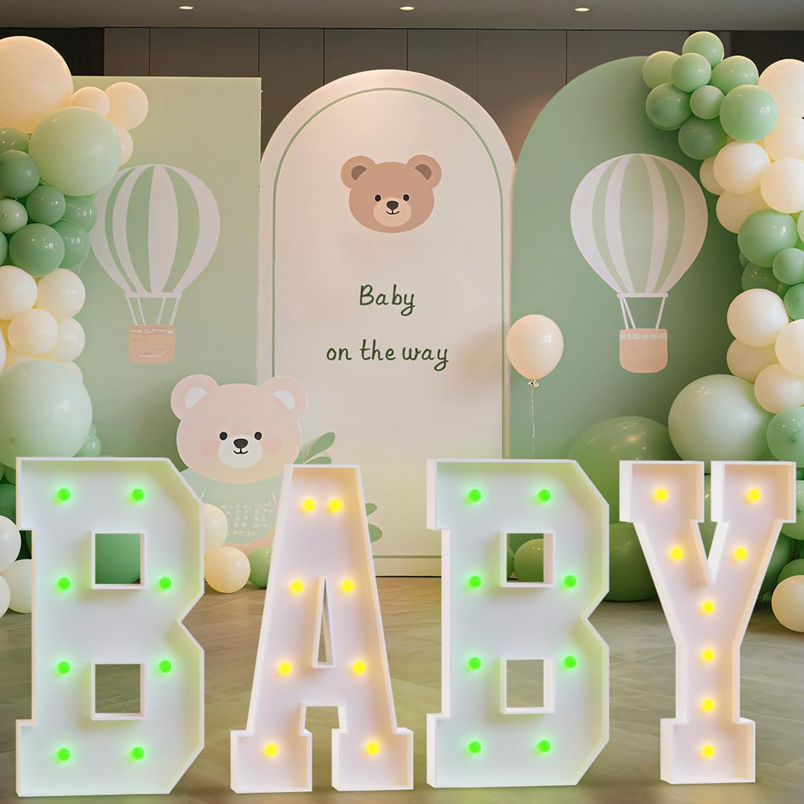 Tongjoy color-changing marquee letters offer vibrant options for gender reveals.